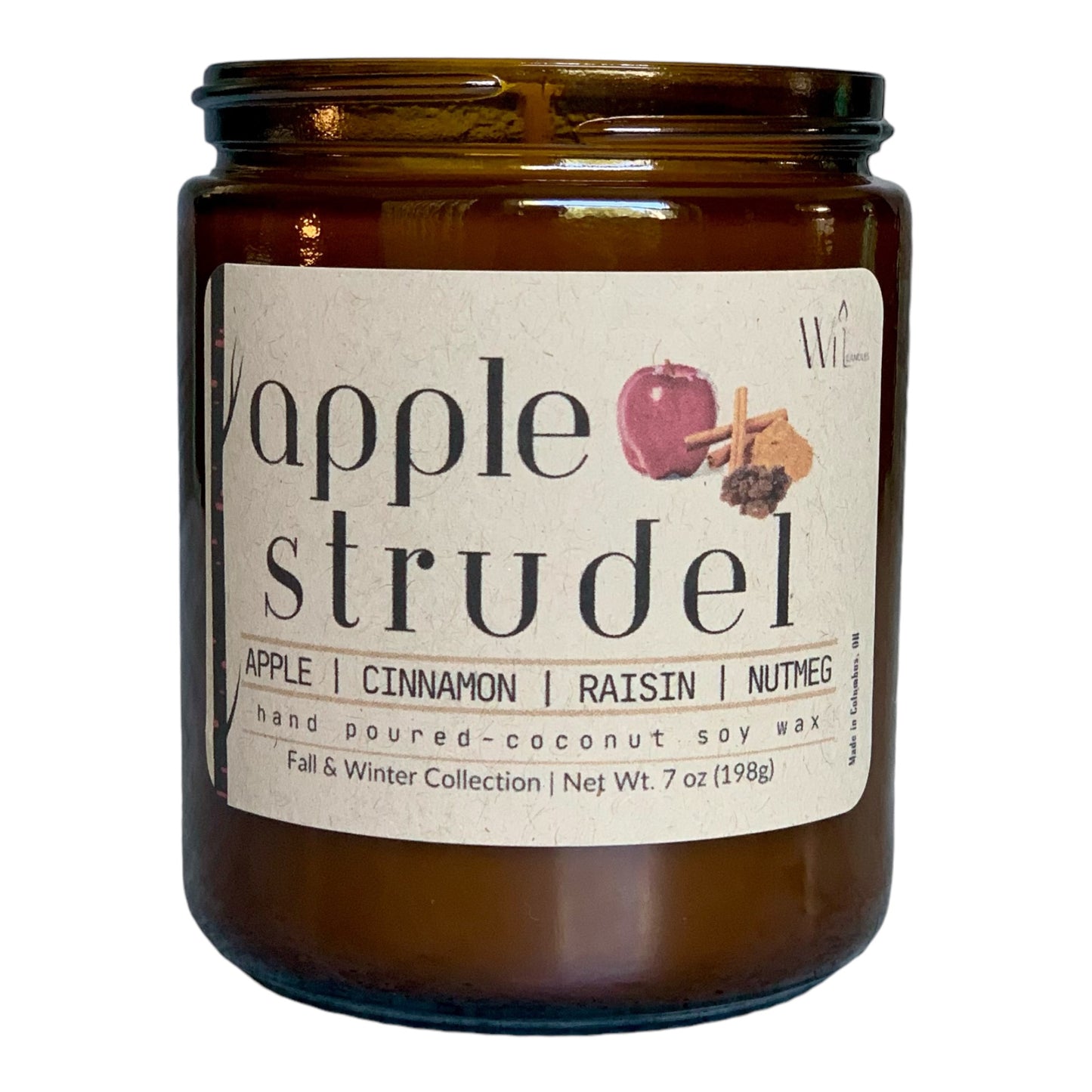 Apple Strudel Candle | Fall & Winter, Holiday Scent by Wil Candles
