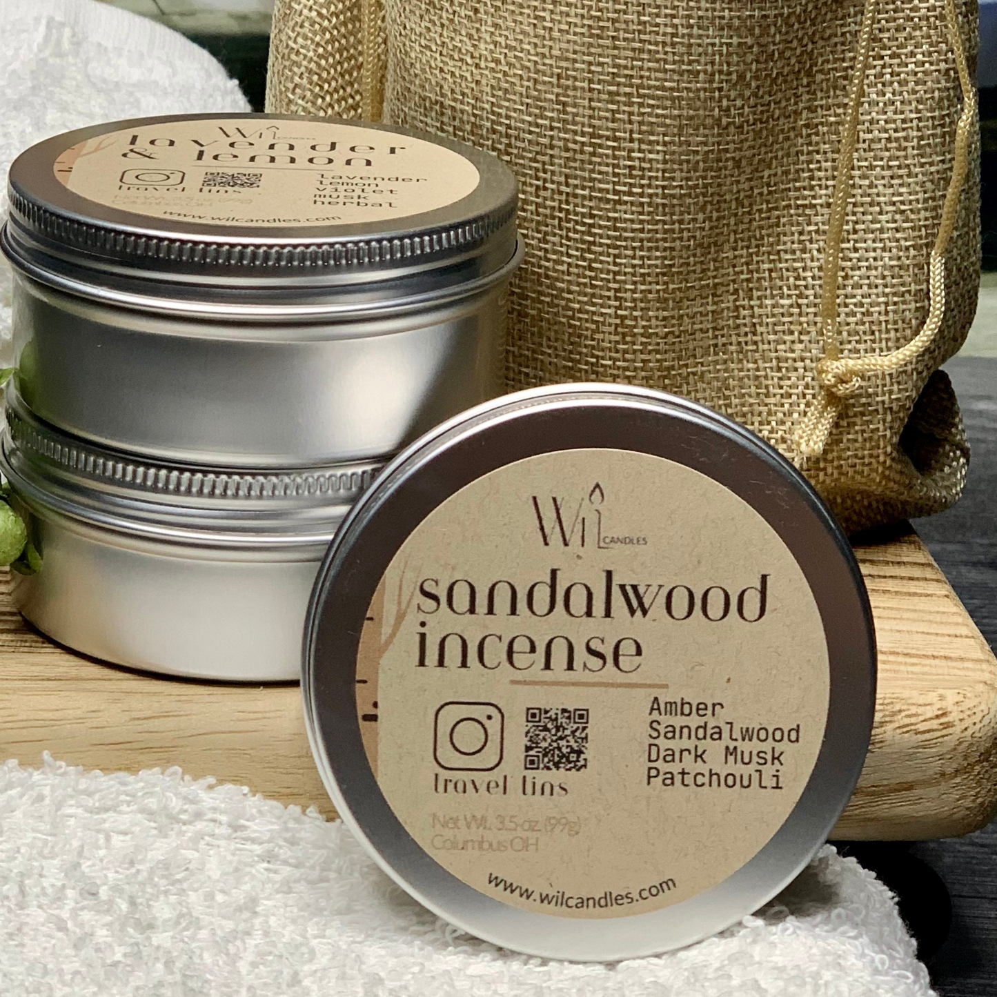 Sandalwood Incense Candle Tin | Everyday Scent by Wil Candles