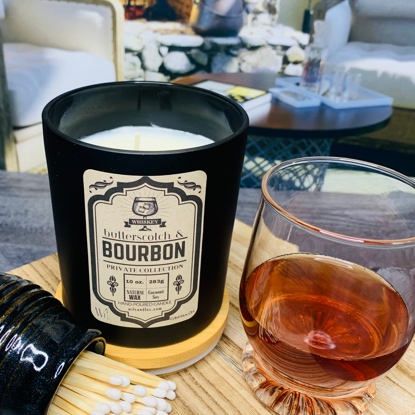 Butterscotch & Bourbon Candle | Whiskey Scent by Wil Candles