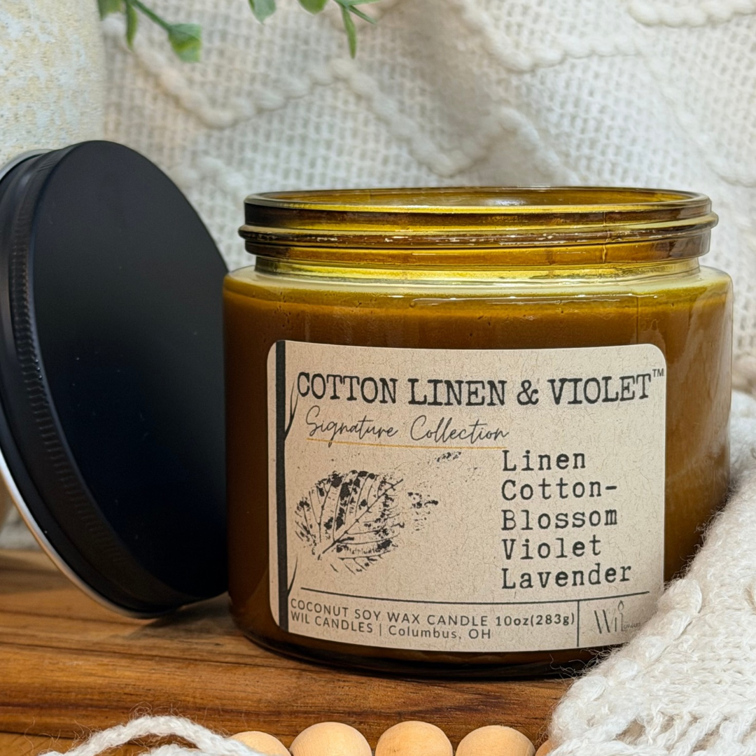 Cotton Linen and Violet | Coconut Soy Wax Candle