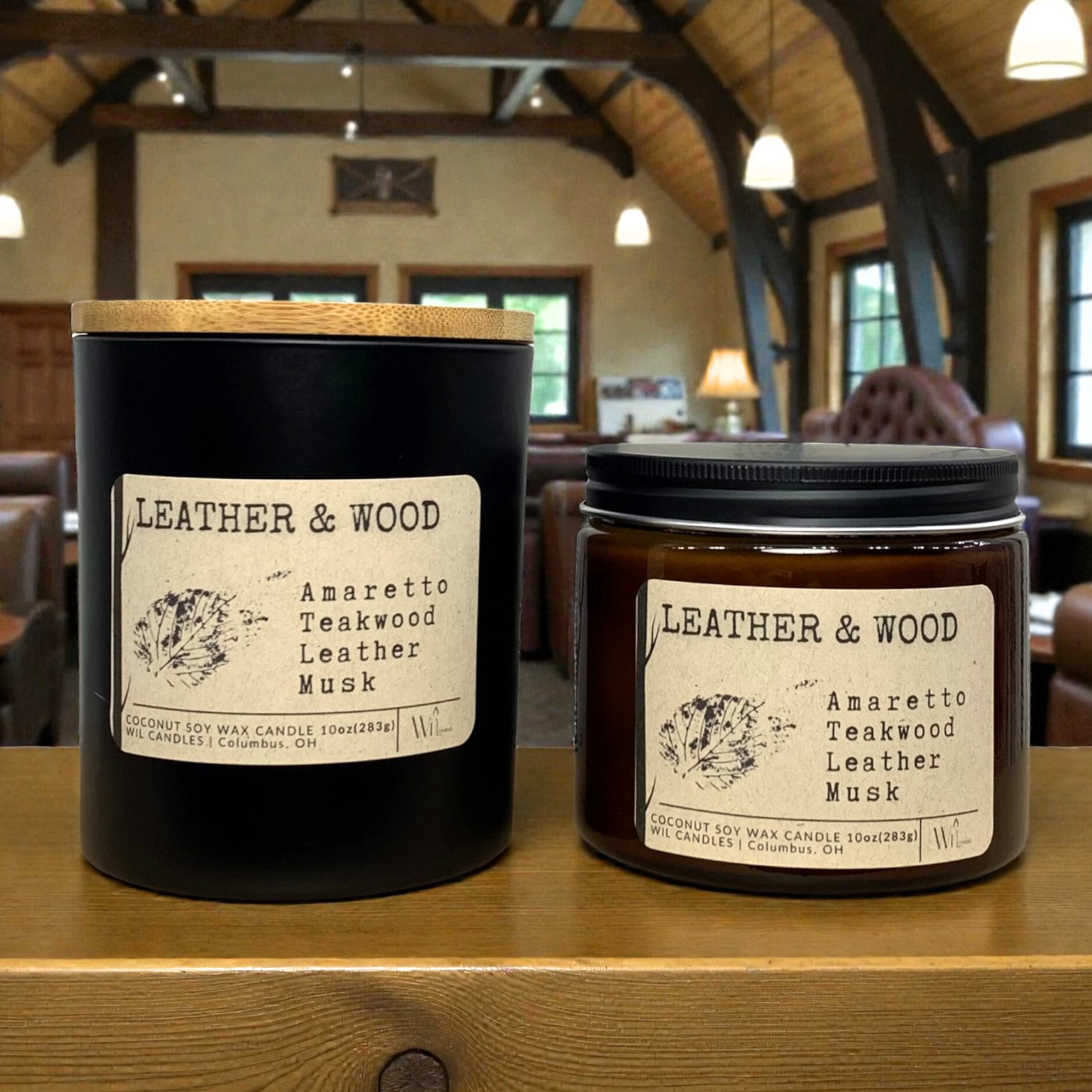 Leather & Wood | Coconut Soy Wax Candle