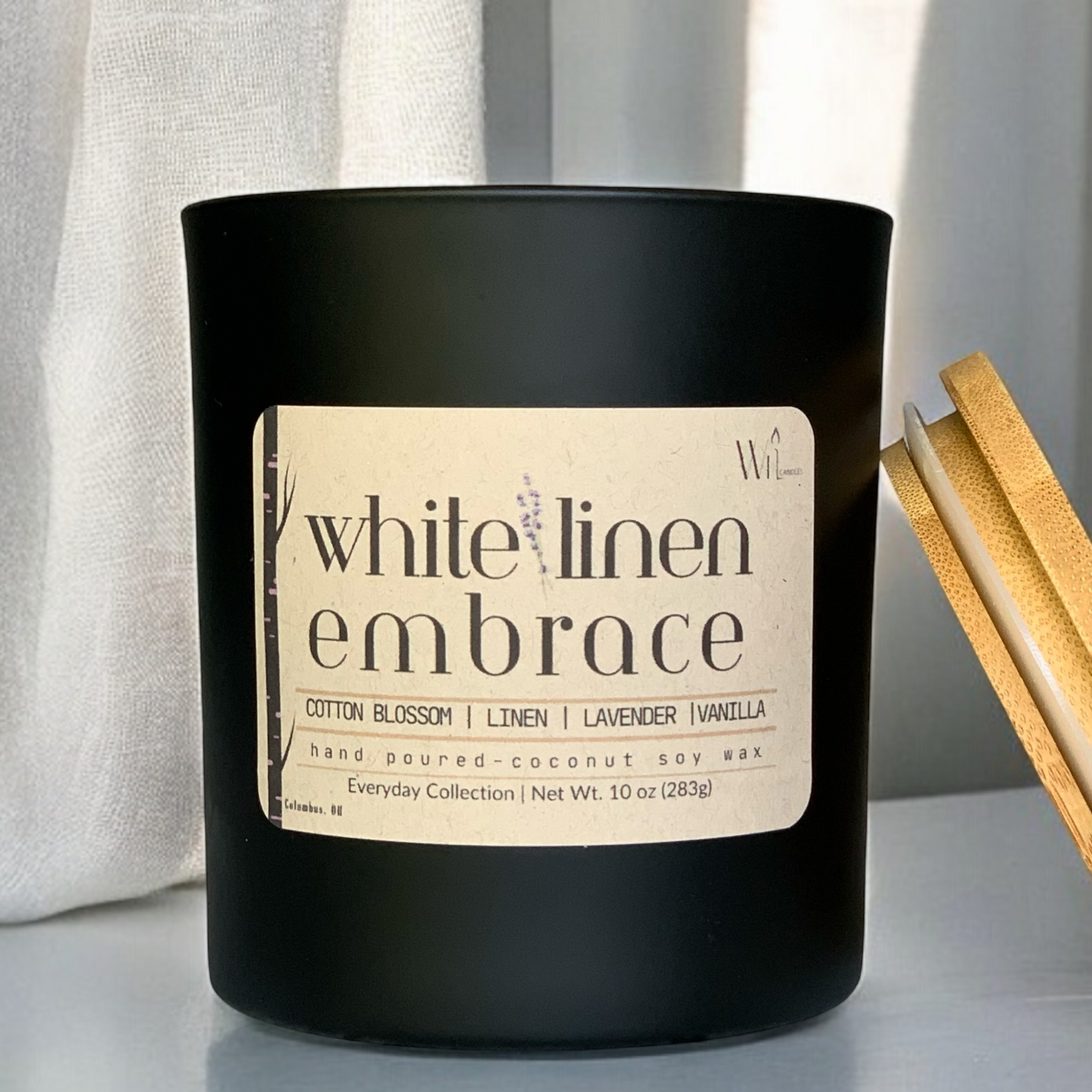 White Linen Embrace Candle | Everyday, Fresh Scent by Wil Candles