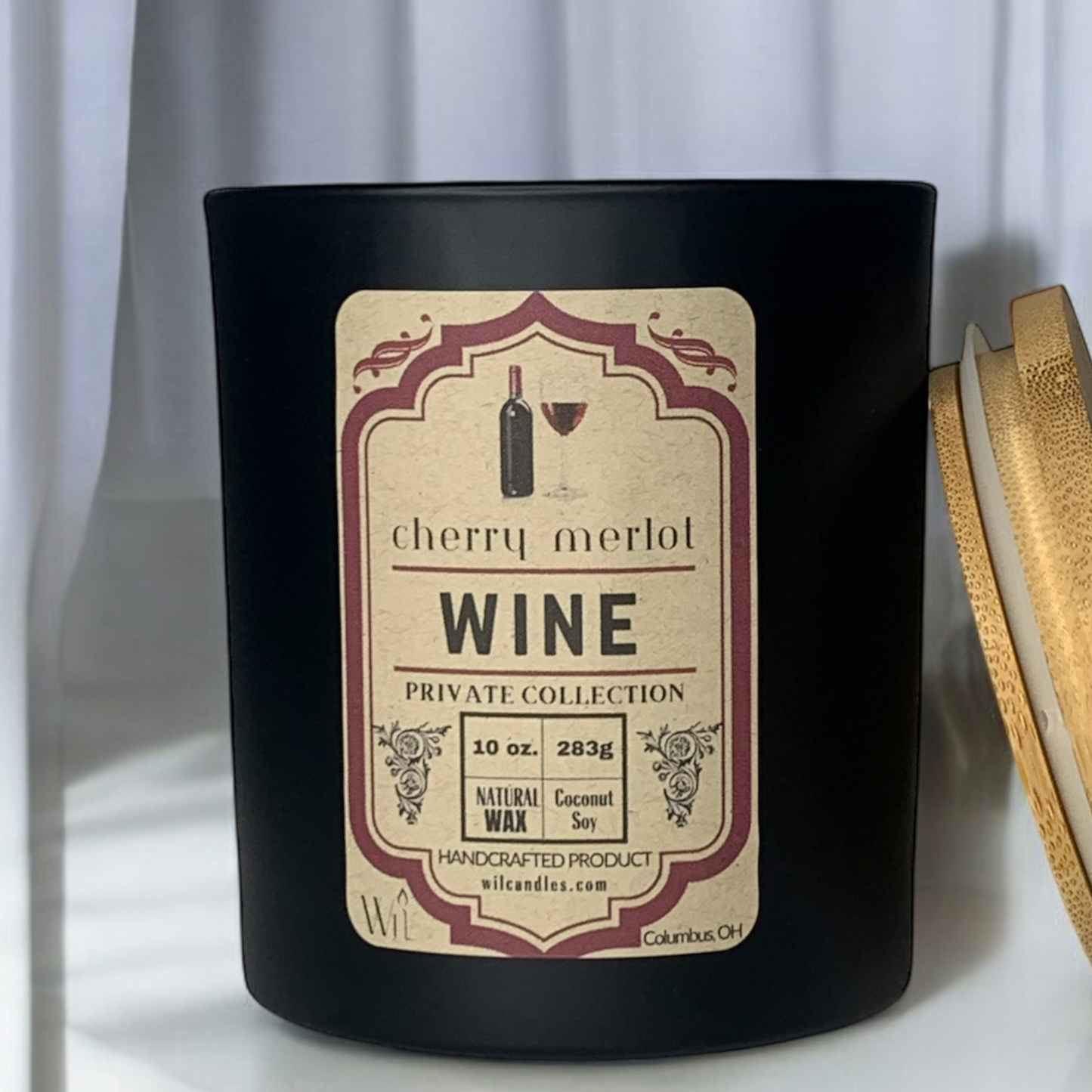 Cherry Merlot Wine Candle | Everyday, Whiskey Scent by Wil Candles