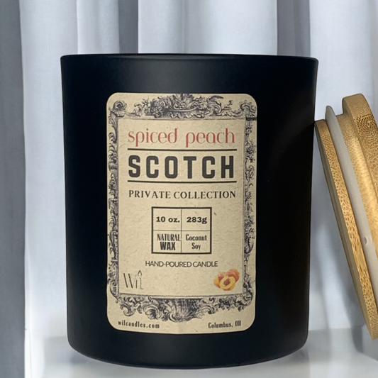 Spiced Peach Scotch Candle | Whiskey Scent by Wil Candles