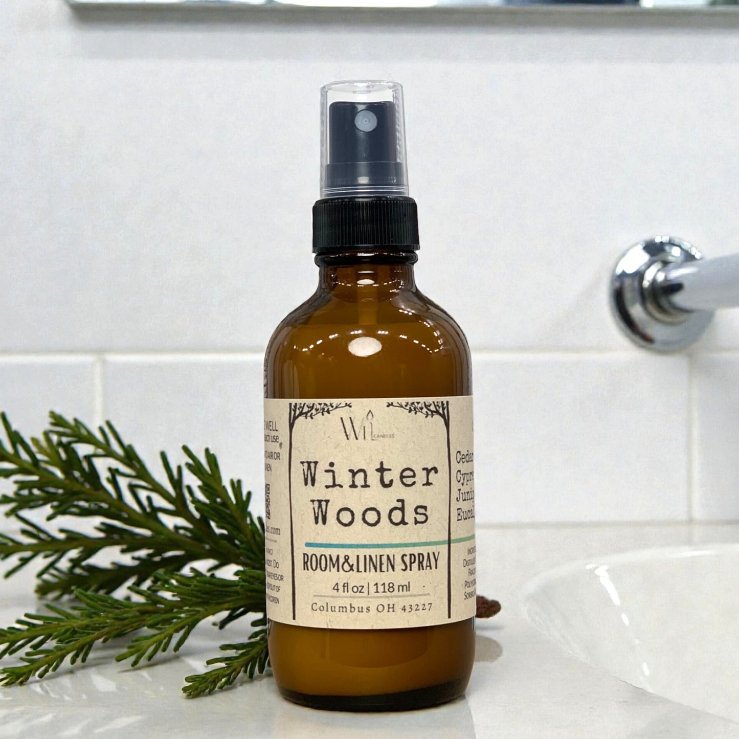 Winter Woods Scented Room & Linen Spray | Fall & Winter, Holiday Scent by Wil Candles