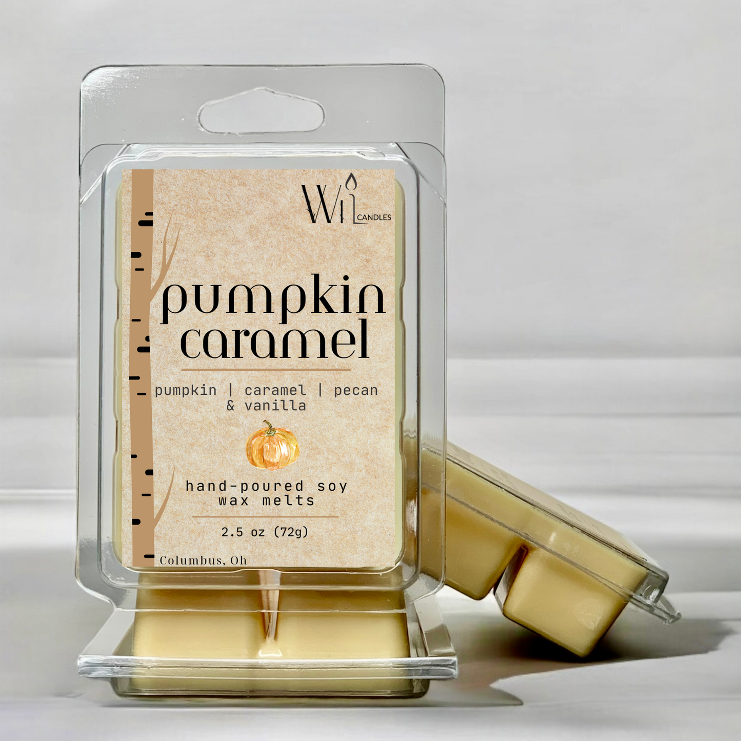 Pumpkin Caramel Wax Melt | Fall & Winter, Holiday Scent by Wil Candles