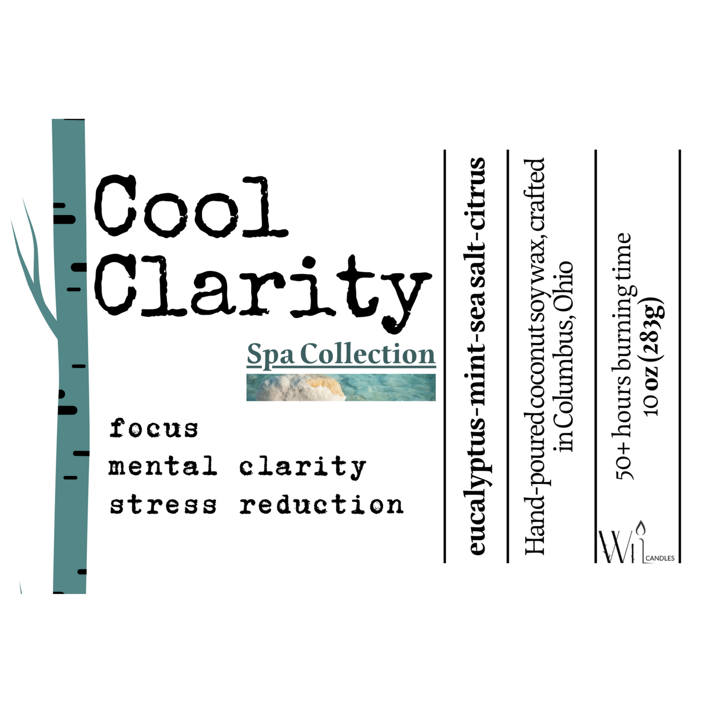 Cool Clarity Candle | Aromatherapy Spa, Custom Scent by Wil Candles