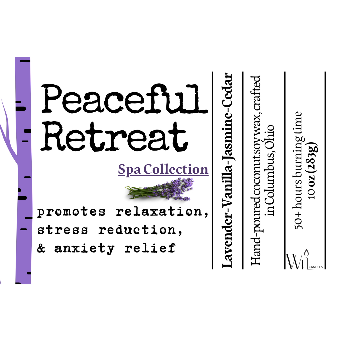 Peaceful Retreat Candle | Aromatherapy Spa Scent by Wil Candles