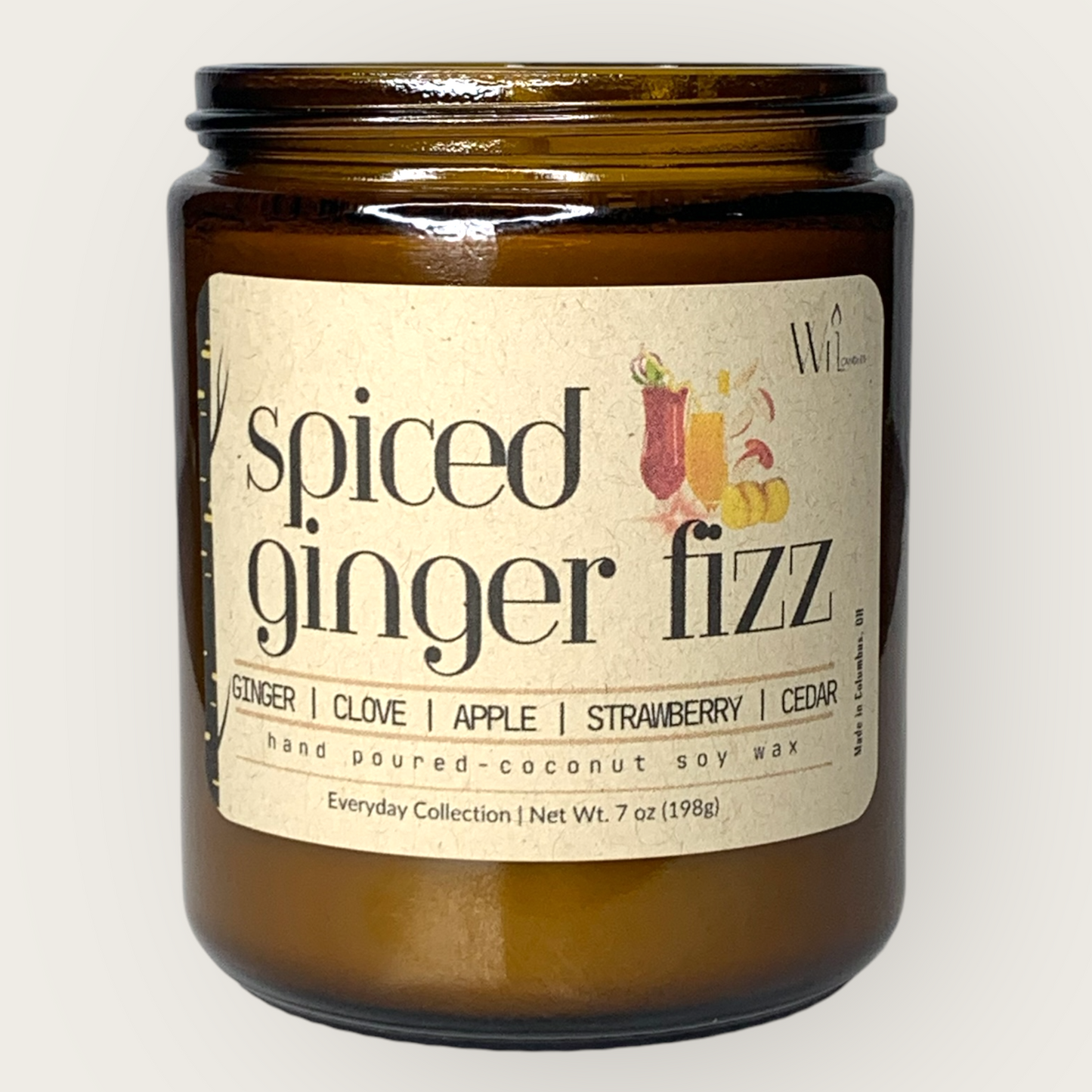 Spiced Ginger Fizz Candle | Fall & Winter Scent by Wil Candles