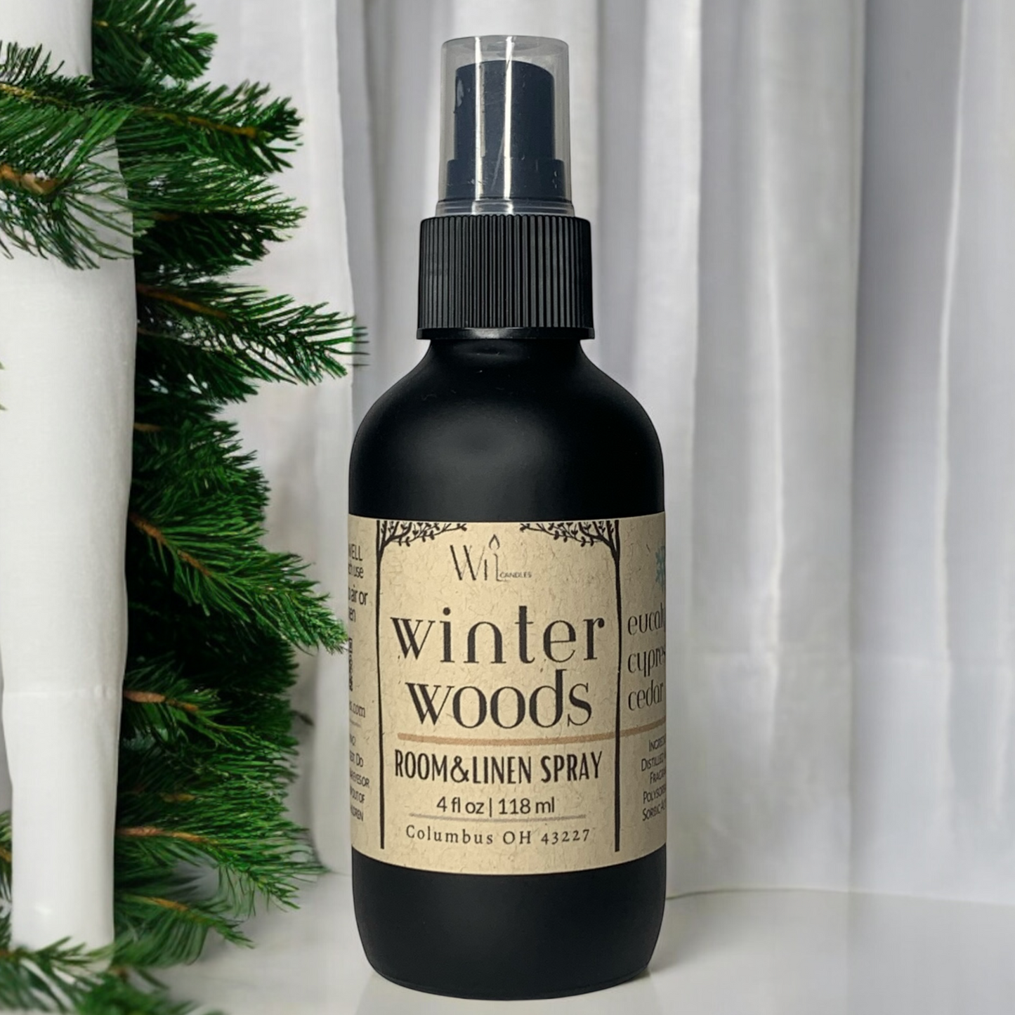 Winter Woods Scented Room & Linen Spray | Fall & Winter, Holiday Scent by Wil Candles